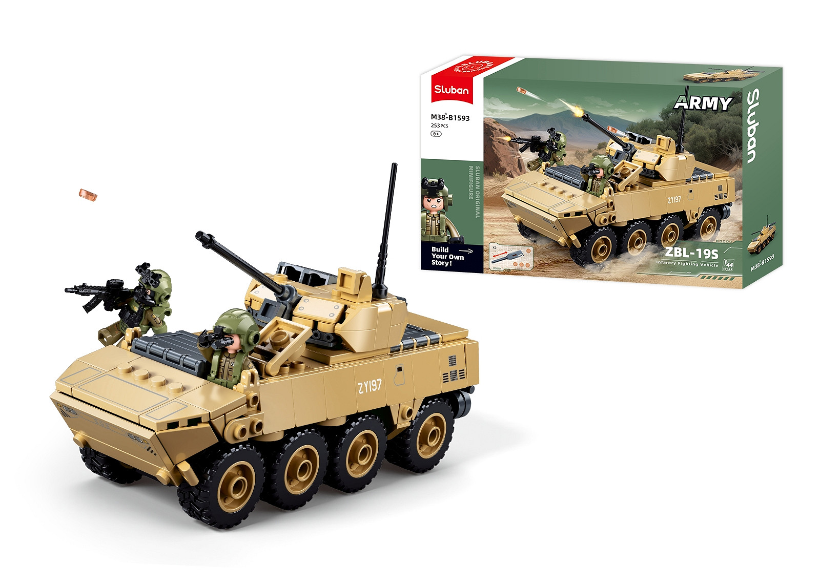 Sluban Sluban Army ZBL-19S Gevechtsvoertuig 1/44 M38-B1593 #16178 - Afbeelding 3