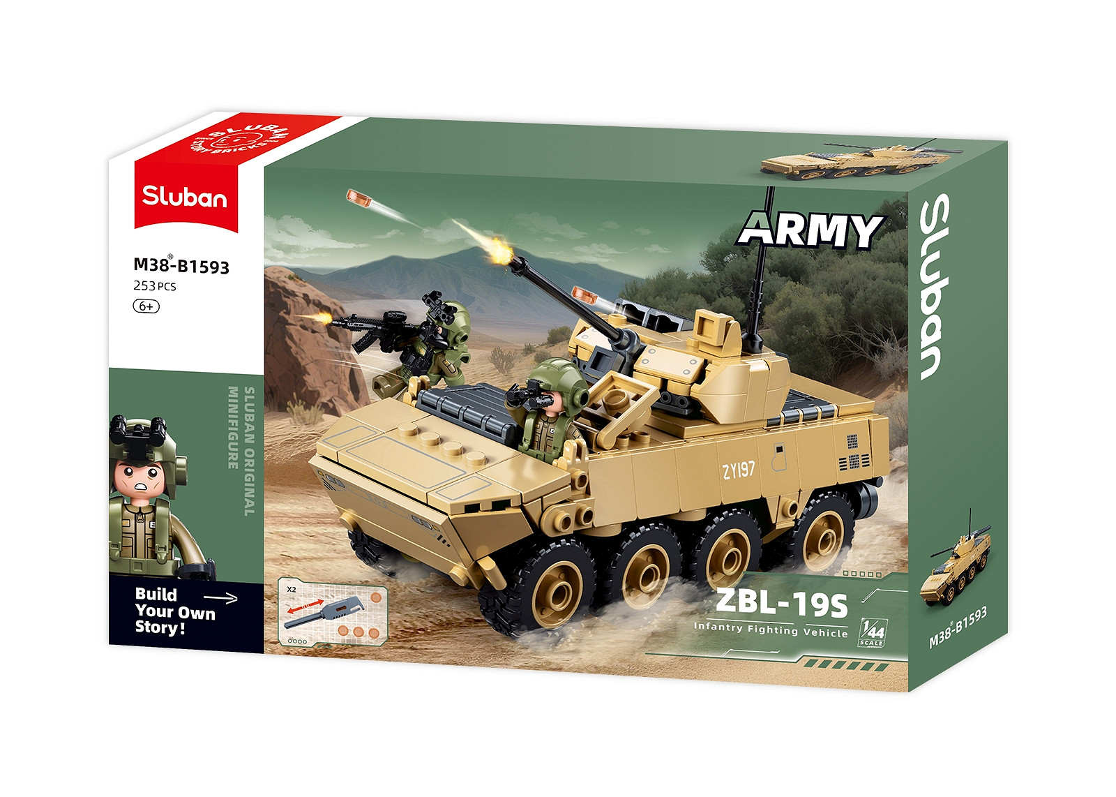 Sluban Sluban Army ZBL-19S Gevechtsvoertuig 1/44 M38-B1593 #16178 - Afbeelding 7