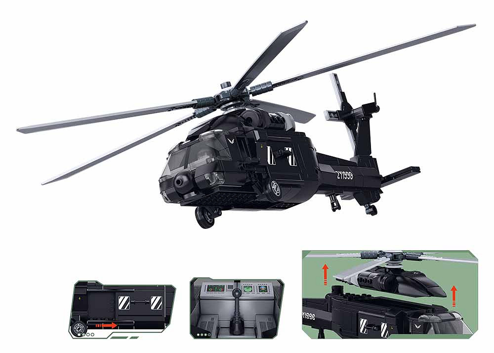 Sluban Sluban Army Z-20S aanvalshelikopter 1/44 M38-B1595 #16152 - Afbeelding 3