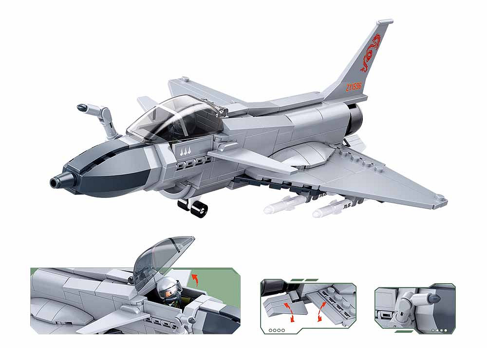 Sluban Sluban Army J-10CS Jachtvliegtuig 1/55 M38-B1596 #16142 - Afbeelding 3