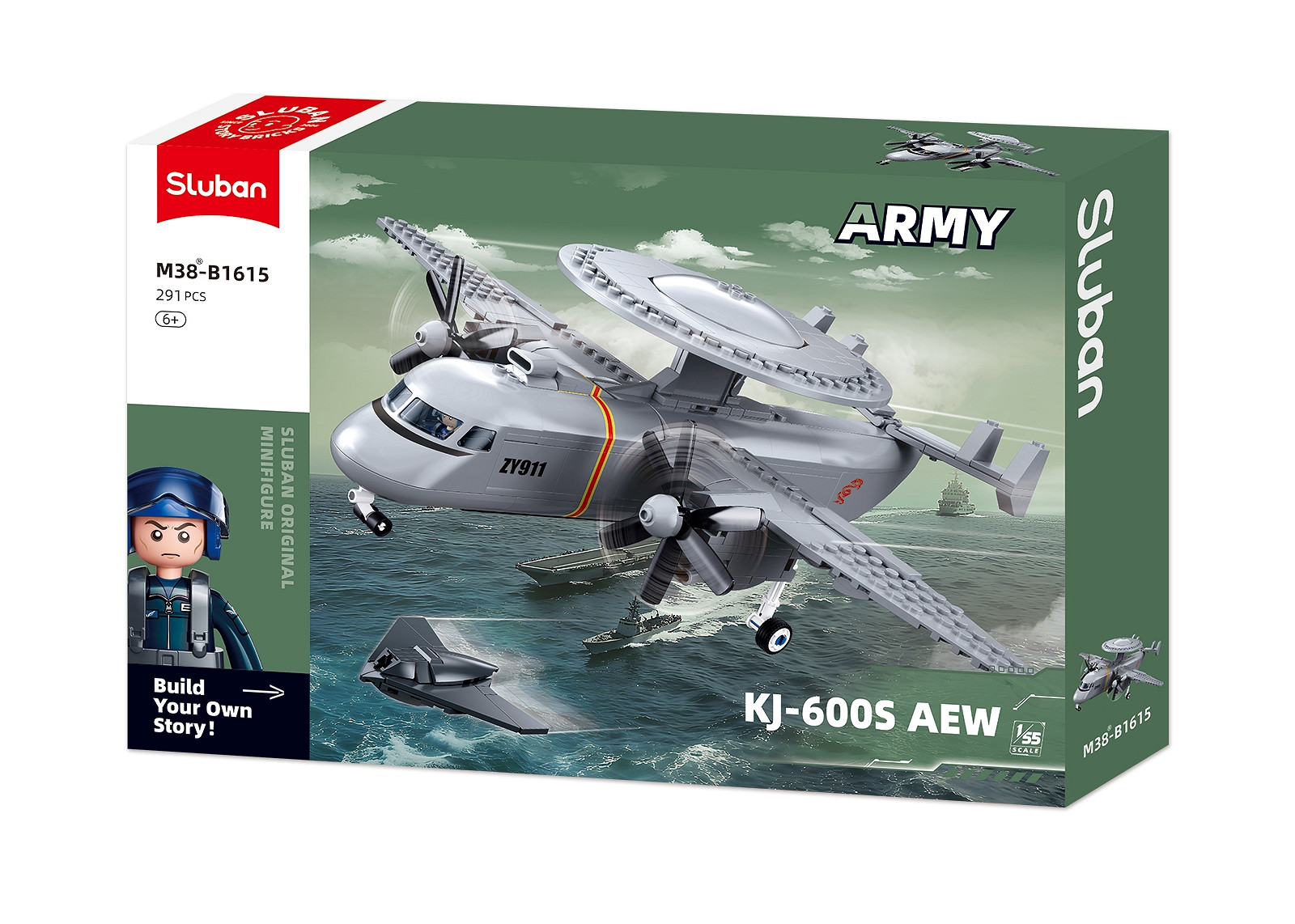 Sluban Sluban Army Kj 600 AEW-vliegtuig 1/55 M38-B1615 #16159 - Afbeelding 7