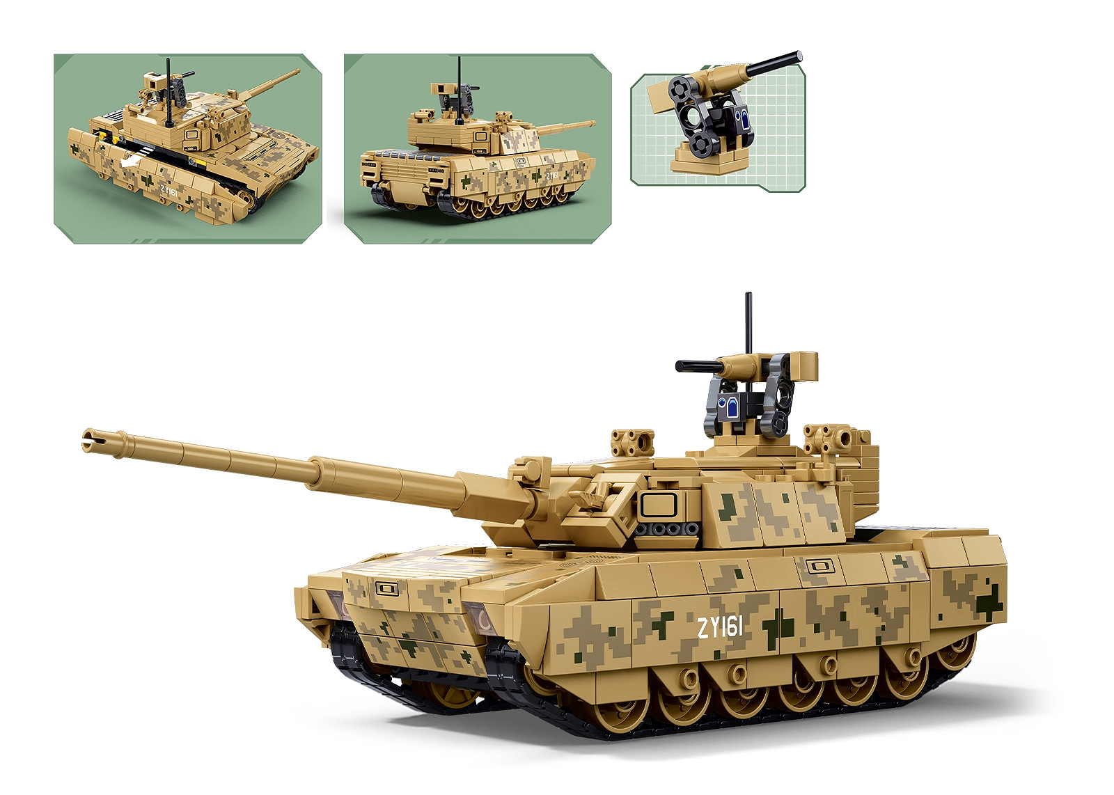 Sluban Sluban Army ZTZ100 Hoofdgevechtstank 1/44 M38-B1616 #16161 - Afbeelding 3