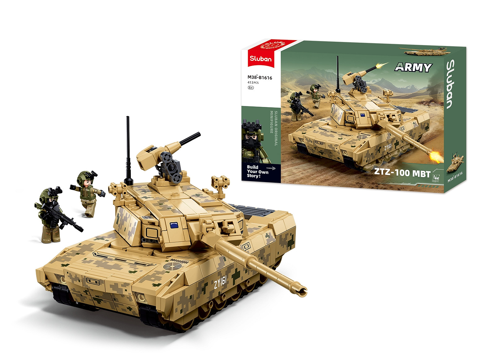 Sluban Sluban Army ZTZ100 Hoofdgevechtstank 1/44 M38-B1616 #16161 - Afbeelding 5