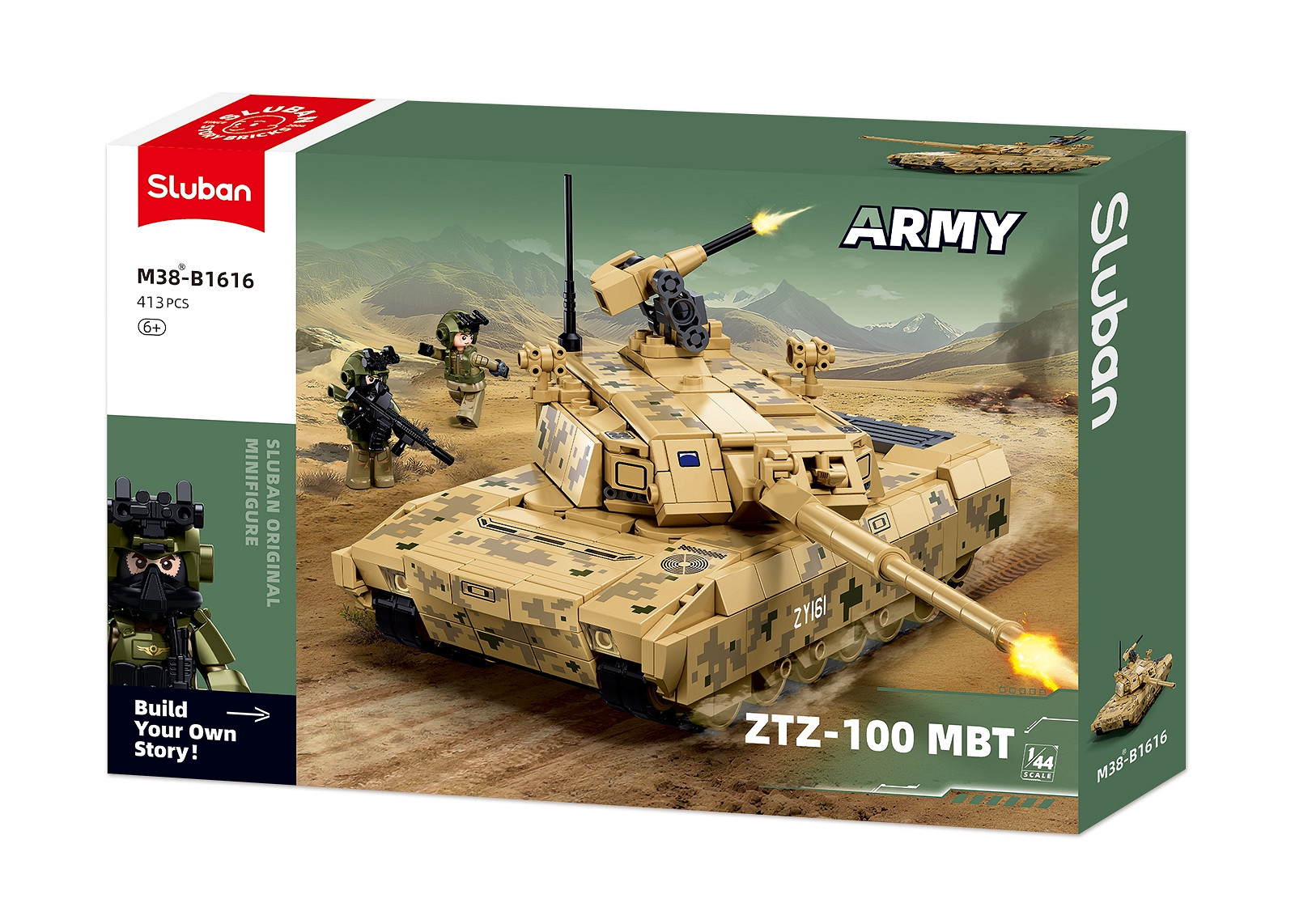 Sluban Sluban Army ZTZ100 Hoofdgevechtstank 1/44 M38-B1616 #16161 - Afbeelding 7